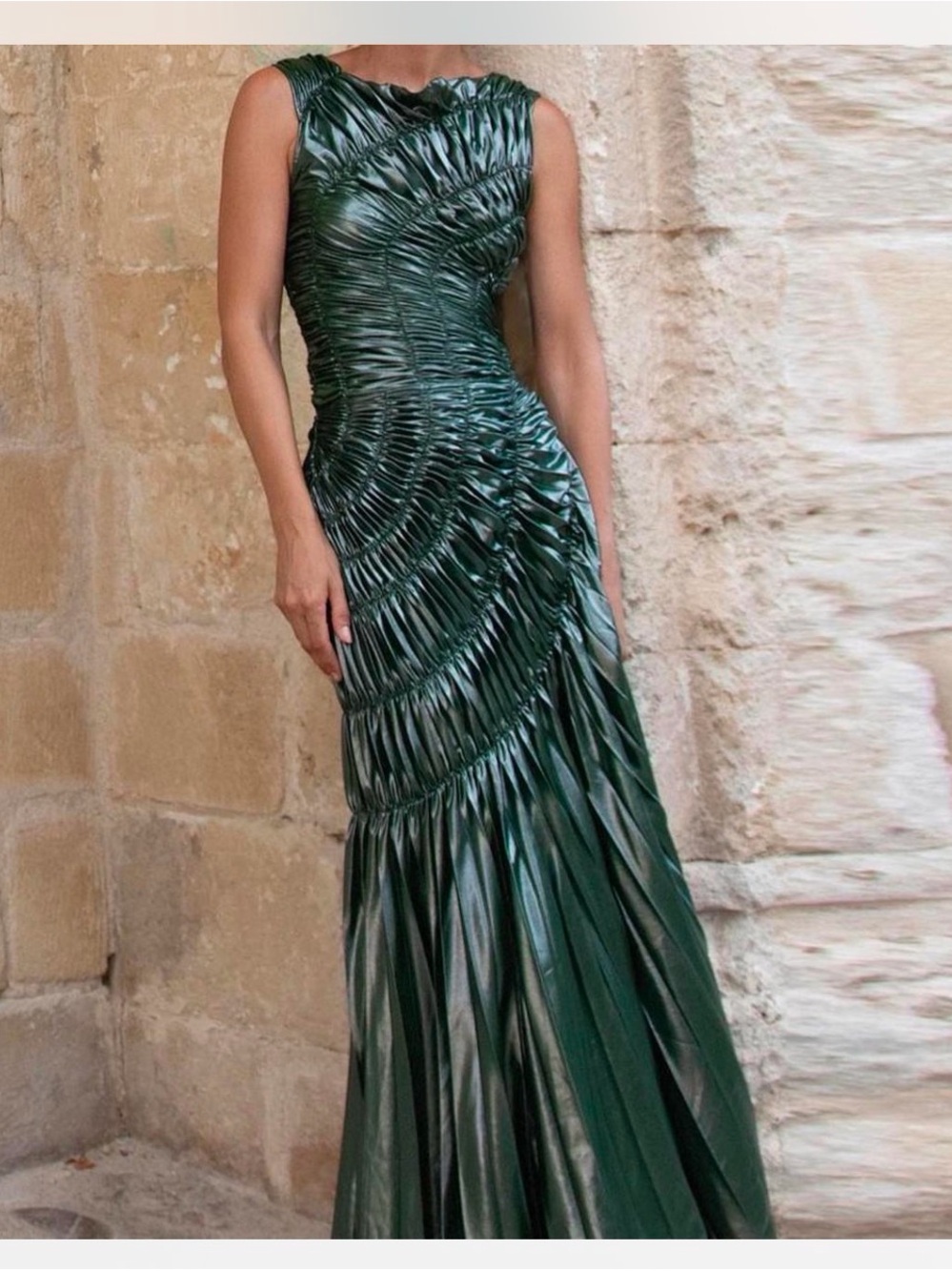 Georgia Hardinge Fossil Dress Green metallic